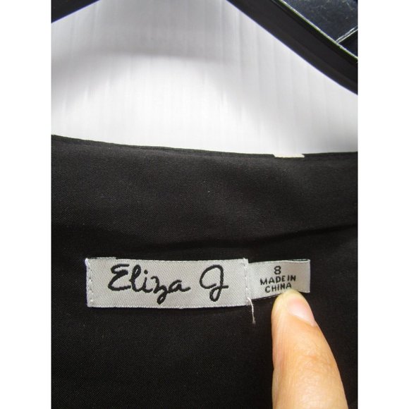 Eliza J Dress 8 Fit Flare Pullover Ruched Boat Neck Lined Career - Picture 10 of 12